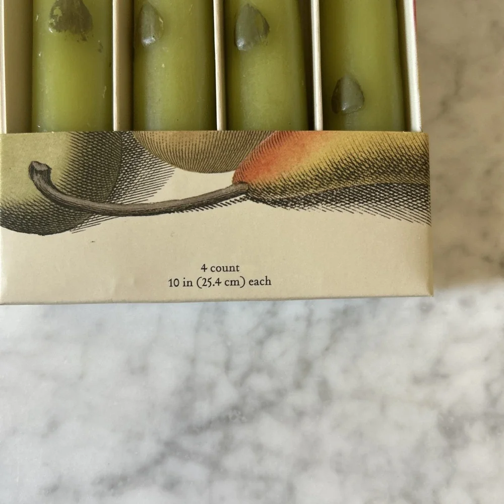4pk Unscented Asparagus Green Taper Candles John Derian for Target New in Box